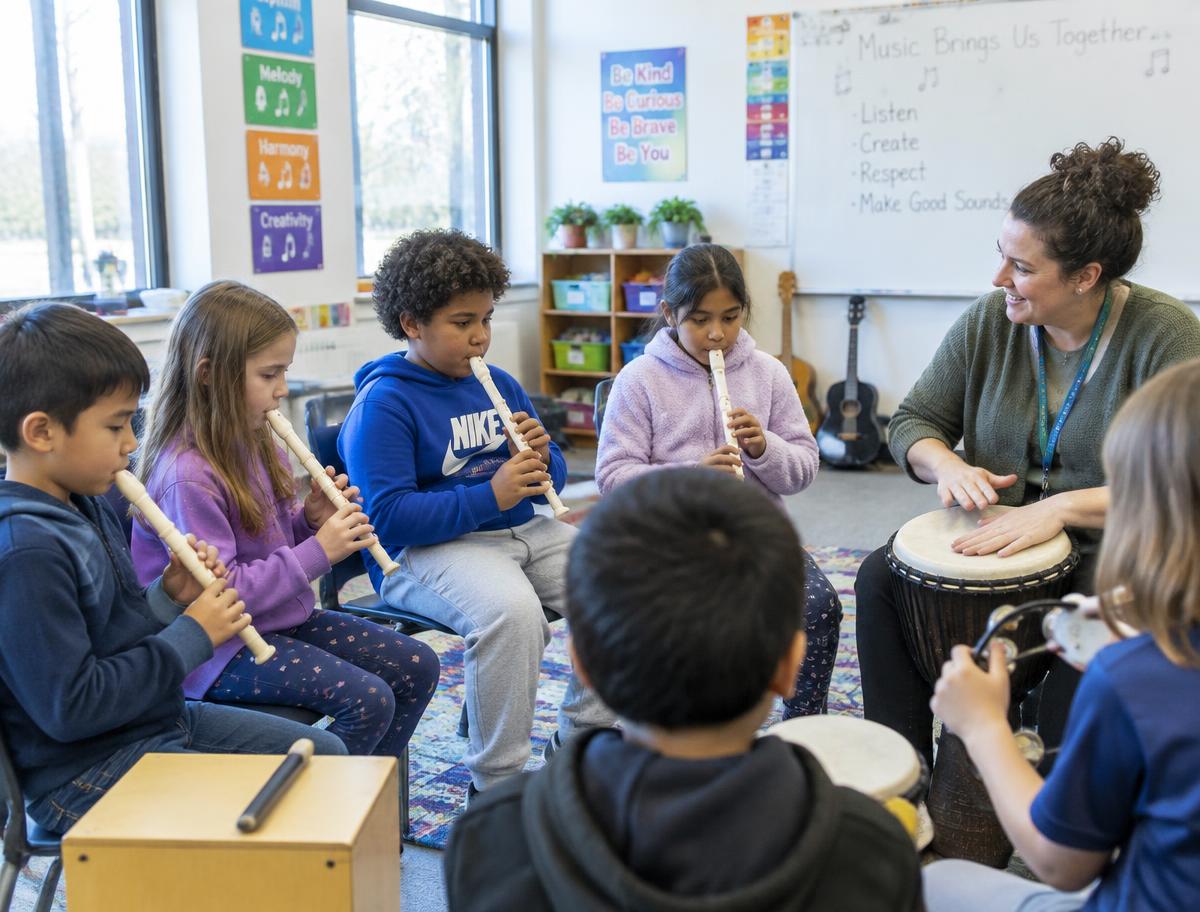 Students playing together in an NJWA ensemble